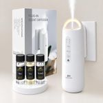 Wall Plug-in Waterless Diffuser with 3×20ml Hotel Scent Essential Oil,White | Cover Up to 800 Sq. Ft, With Sensor Light,Rotating Plug ,Plug In Air Fresheners for Home Offices Bathroom Spas
