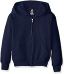 Hanes Men's EcoSmart Fleece Full Zip Hooded Jacket, navy1, Large