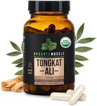 Organic Muscle Tongkat Ali for Men, 500mg - Pure & Potent USDA Organic Eurycoma Longifolia Root Supplement – Wild Grown Men's Health Support for Male Performance, Drive & Energizer