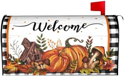 Fall Mailbox Covers Magnetic Pumpkin Outdoor Decorations Welcome Mailbox Wraps Floral Post Letter Box Cover Garden Decor Standard Size 18" X 21"