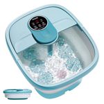 KNQZE Collapsible Foot Spa Electric Rotary Foot Massager Bath, Foot Bath with Heat, Bubble, Remote, 24 Motorized Shiatsu Massage Balls. Pedicure Foot Foot Soaking tub for Feet Stress Relax