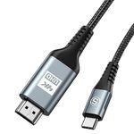 USB C to HDMI Cable 20ft, [4K, High-Speed], USB Type C to HDMI Cord [Thunderbolt 3/4 Compatible] for iPhone 16 15 Pro Max Plus, MacBook iPad Pro/Air,Samsung S24 S23 S22 S21 S20 S10 Surface Switch