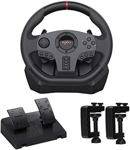PXN V900 Volante y Pedales, Volante de Carreras con Retroalimentación por Vibración, Volante de Juego de 270/900° para Switch, PC, PS3, PS4, Xbox One, Xbox Series X/S