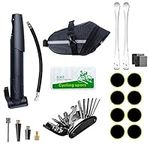 Bike Tool Kit, Bicycle Puncture Repair Kit, Bike Accessories with 16 in 1 Bike Multi Tool, Bicycle Pump, Tire Levers, Saddle Bag, Tire Patch Kit for Mountain Bike and Road Bike, Cycling Gifts for Men