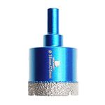 Dry Diamond Core Drill Bit Set,BRSCHNITT 38mm Diamond Hole Saw Core Drill Bit with Triangle Shank for Porcelain Tile Ceramic Stone Granite Marble