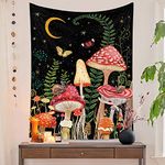 Simpkeely Mushroom Tapestry Moon and Stars Tapestry Boho Vintage Snail Tapestries Wall Hanging for Bedroom - 150cm x 200cm