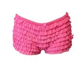 Starline Lingerie Ruffle Frilly Soft Layered Mesh Knicker (Medium - Large (Dress Size 12-14), Baby Pink)