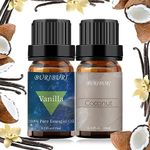 BURIBURI Vanilla Essential Oil Coconut Essential Oil Set, 100% Pure, Natural for Vanilla Oil For Diffusers, Masage, Candle Making Soap Making 2 Pack 10ML