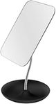 LFOYOU Table Vanity Mirror with Stand - Makeup Mirror for Desk - Adjustable Flexible Gooseneck, 360°Rotation Folding Portable Bathroom Shaving Cosmetic Mirror Square