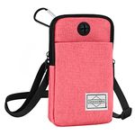 HOTEMIA Cell Phone Purse Waist Pack Bag Travel Crossbody Bag Wristband Sport Armband Wallet with Removable Shoulder Strap (Pink)