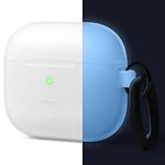 elago Silicone Case Compatible with AirPods 3 Case Cover - Karabiner Included, Supports Wireless Charging, Shock Resistant, Easily Cleaned, Full Protection (Nightglow Blue)