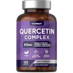 Quercetin Complex with Bromelain 815mg | 120 Vegan Tablets | Providing 519mg of Quercetin with Bromelain, Vitamin C, Rosehip, Acerola and Rutin | by Horbaach