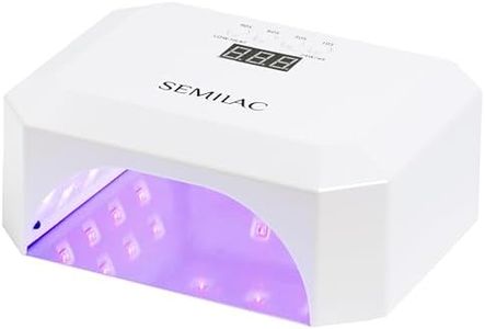 Semilac Lampe UV LED professionnelle 48/24 W pour ongles en gel - Séchoir à ongles avec 4 temps de durcissement - Affichage numérique - Base amovible pour faciliter la manucure et la pédicure