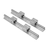 Ironctic Linear Rails and Bearings,2Pcs Linear Guide Rail 300mm plus 4Pcs Linear Bearing 12mm Slide Blocks SBR12UU