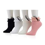 4 Pairs Sweet Princess Girl Cute Ladies Vintage Lace Ruffle Frilly Ankle Socks