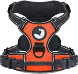 Joytale No Pull Dog Harness for Small Dogs, Reflective Pet Vest with Front Clip, Adjustable Soft Padded Harnesses with Easy Control Handle for Training and Walking, Orange, S