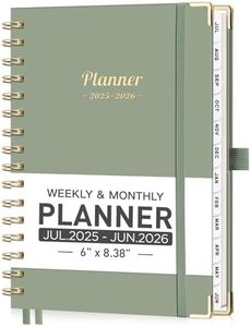 AHGXG Planner 2025-2026, Weekly and Monthly Academic Teacher Planner, JUL 2025 - JUN 2026, Hardcover with Monthly Tabs, Inner Pocket, Calendar 2025 for Women School Home Office Supplies, 6" X 8.38