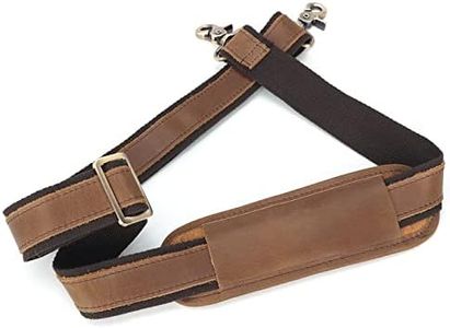 Polare Full Grain Leather Adjustable Replacement Shoulder Strap with Metal Hook for Briefcase Messenger Shoulder Duffel Bag Light Brown