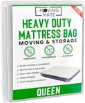 Queen Mattress Bag for Moving and Storage - 5 Mil Mattress Cover for Moving and Storage - Mattress Protector Storage Bags - Heavy Duty, Reusable, Tearproof