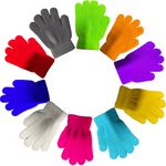 Alytimes 10 Pairs of Magic Gloves for Kids, Soft and Warm Kid's Winter Magic Gloves Unisex Children's Thermal Gloves Knitted Full Fingers Gloves for Ages 3-8 Daily Wear Winter(Multicolr)