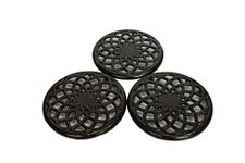 Cast Iron Decorative Metal Trivet Set by Trademark Innovations (Set of 3 Black)