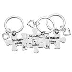 Best Friend Keychain for 3 Family Keyring Set Sisters Brothers Keychain Set No Matter Where What When Puzzle Keyring Set Long Distance Friendship Gifts Best Friend Valentines Birthday Graduation Gifts