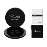 RYACO Core Exercise Sliders - Dual Sided Gliding Discs With Carry Bag for Carpet or Hardwood Floors - Home Abdominal & Total Body Workout Equipment, Black