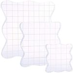 BIGMALL Acrylic Clear Stamping Block Set Of 3 Block Engraved Checks Blocks