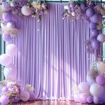 10x10 Lavender Backdrop Curtain for Parties Wedding Wrinkle Free Light Purple Photo Curtains Backdrop Drapes Fabric Decoration for Baby Shower Photoshoot 5ft x 10ft,2 Panels