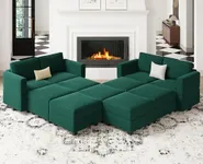 Belffin Green Velvet Modular Sofa w