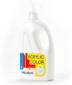 MEEDEN Titanium White Acrylic Paint: Extra-Large 2L /67 oz White Liquid Paint - Perfect for Acrylic Poured Paintings, Studio, School, Wall Painting & Party