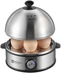 Annie & Mia Design Electric Egg Cooker, All Stainless Steel 7 Egg Capacity egg boiler, 360W, Hard, Medium, Soft Boiled Egg Poacher, egg steamer, Multi-function, Auto Shut-Off Function, BPA-free