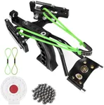 MVAIXZG Professional Hunting Slingshot Adult Outdoor Stainless Steel Slingshot Shooting Game Slingshot Pocket Slingshot Contains 200 Ammunition Steel Ball Rubber Band