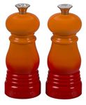 Le Creuset Petite Salt and Pepper Mill Set, 5" x 2" Each, Flame