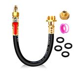 Gociean RV Winterizing Kit & Winterize Blowout Adapter with Shut-Off Valve. 16" Bendable 180°Hose Air Compressor Quick Connect Plug, 3/4" Male & Female Threads Sprinkler System Winterization Adapter