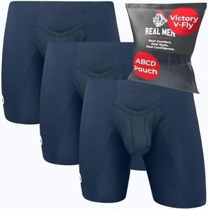 Real Men Athletic Underwear with Support Pouch - 1 or 4 Pack 9in Nylon Briefs - ABCD Pouch - XS-5XL, A Pouch 3 Pack- Black W Black Stitch V Fly, Small