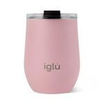 iglu Reusable Coffee Cup | Thermal Insulated Stainless Steel Travel Mug with Lid | 12oz / 340ml Mugs | Double Walled - Great For Hot & Cold Drinks | His & Hers Premium Eco-Friendly Gift Himalayan Pink