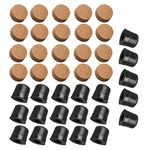 BQLZR Black Trombone Slide Rubber End Bumper and Valve Cork Pad Kit Pack of 20