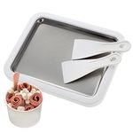 7Penn Instant Freezer Homemade Ice Cream Cold Plate Roller with 2 Spatulas - Anti Griddle Ice Cream Roll Maker Slab Pan