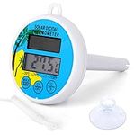 MEANLIN MEASURE Solar Digital Swimming Pool Thermometer, Floating Thermometer Easy Read, Used in Indoor and Outdoor Swimming Pools, bathtubs, Aquariums, Ponds, etc.