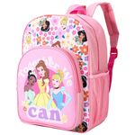 Disney Princess Kids Childrens Premium Backpack School Rucksack Travel Bag Boys Girls with side mesh pocket and front zipped pocket