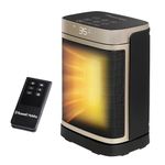 Russell Hobbs Space Heater in Black & Gold 1500W Silent Portable Oscillating Ceramic Electric Heater, Low Energy Digital Display, 4 Modes, 24hr Auto Timer, Overheat Protection, RHCH2001G