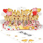 Wedding Card, 3D Pop Up Wedding Cards for Bride and Groom Funny Wedding Gift Card with Envelope and Message Card