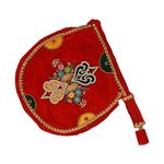 SHUBHPARV Pankha Round Design (Fancy) Wedding Ceremony Item | Decorative Handmade Fan for Special Occasions| Shaadi, Marriage Handicraft Hand Fan with Handle| Bamboo Pankha, Pankhi, Bena, Beejna