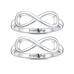 MagicDeer Friendship Ring Best Friend Rings for 2 Women Infinity Matching Friends BFF Sister Promise Couples Mens Women's Custom Name Sterling Silver