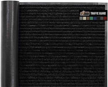 Gorilla Grip Waterproof Heavy Duty Traffic Guard Doormat, Stain and Fade Resistant, Durable Rubber, Low Profile Door Mat, Shoe Scraper, Welcome Mats for Entry, 29x17, Jet Black