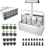 Upgraded Soil Blocker Handheld, 8 Soil Block Maker for Seed Starting, 2 inch Manual Quad Soil Blocker Maker, Soil Blocking Tool, Soil Blocker Kit