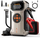 Geeneu Jump Starter with Air Compressor, 4500A Portable Car Jumper Box Power Booster Pack,12V Battery Charger Car Jump Starter Combo 150 PSI Tire Inflator Air Pump for 9.0L Gas/7.5L Diesel