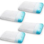 Frido Ultimate Sleep Pillow, Orthopedic Grade Gel Memory Foam for Neck & Shoulder Pain Relief, Includes Bamboo Pillow Cover, King Size - 4 Inch Height, Pack of 4, White