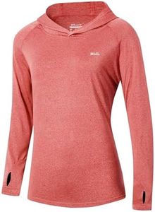 Willit Women's UPF 50+ Sun Protection Hoodie SPF Shirt long sleeve Hiking Fishing Outdoor Shirt Lightweight Hoodie Heather Red M